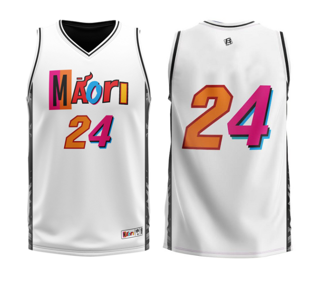 Māori Heat 2024 Basketball Singlet (White) On Sale - Last Size Medium