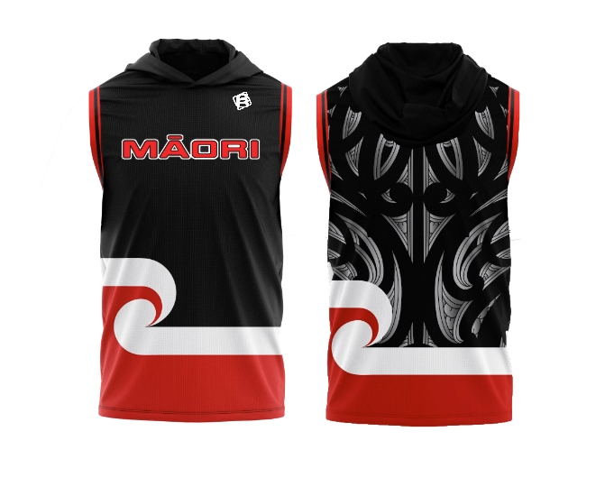 2025 Tino Rangatiratanga Māori Flag Hooded BasketBall Singlet RESTOCKED!!
