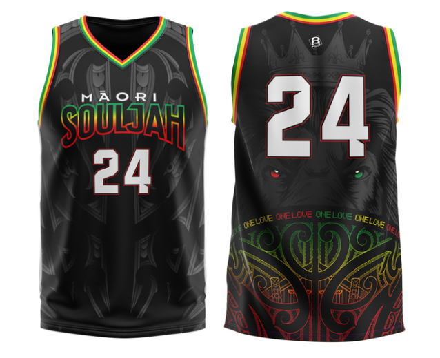 Custom Name and Number Māori Souljah Festival Basketball Singlet