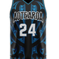 Custom Name and Number Aotearoa 2024 Sublimated Basketball Singlet Black / Blue