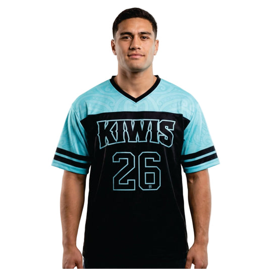 Kiwis 26 NFL Style Jersey Mint / Black * Oversized Fit *