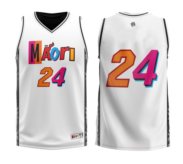 Māori Heat 2024 Basketball Singlet (White) On Sale - Last Sizes!!