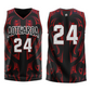 Aotearoa 2024 Sublimated Basketball Singlet Black / Red