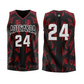 Custom Name and Number Aotearoa 2024 Sublimated Basketball Singlet Black / Red