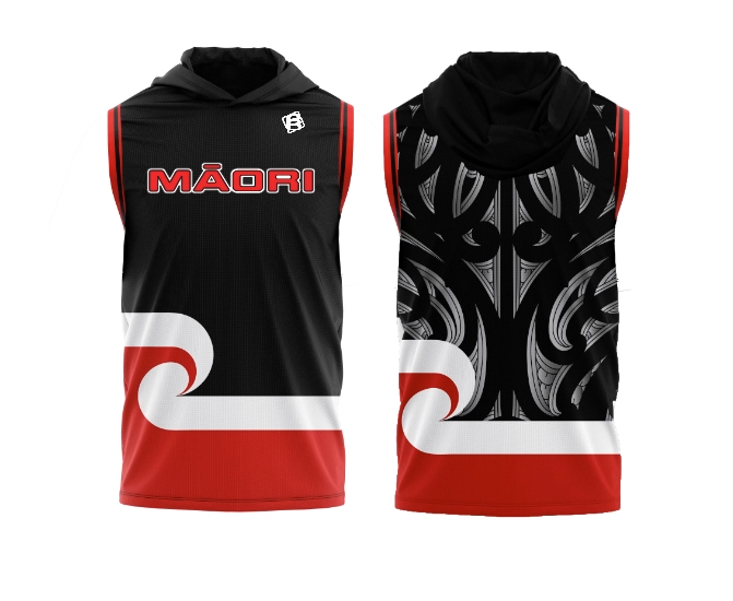 2025 Tino Rangatiratanga Māori Flag Hooded BasketBall Singlet