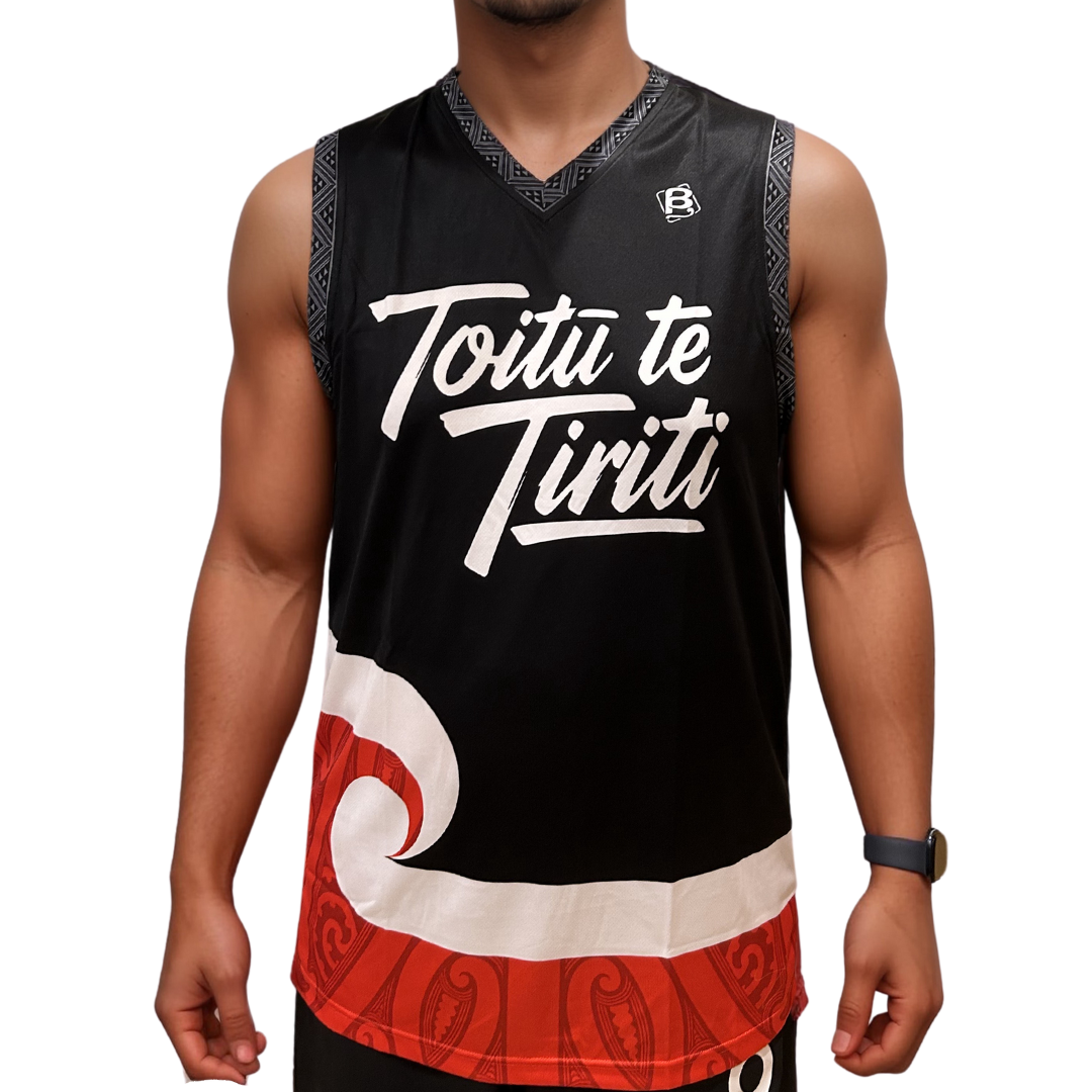 Toitū Te Tiriti 2025 Basketball Singlet, In stock Now!